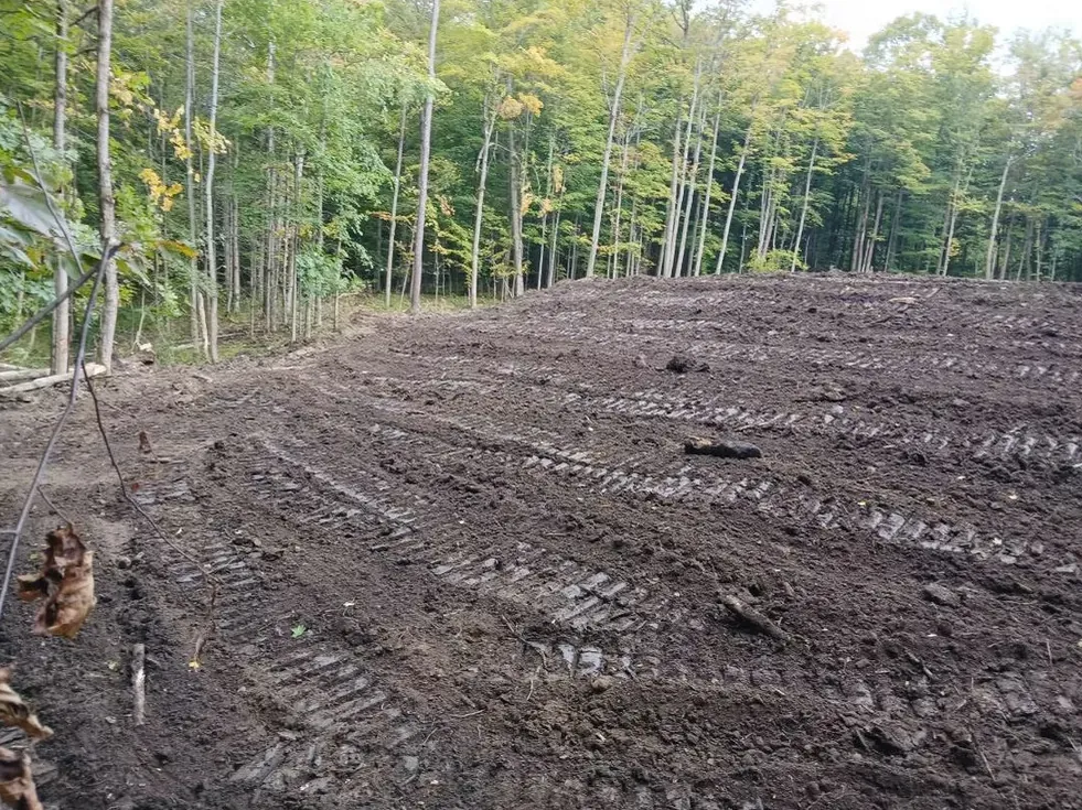 After: wooded lot cleared and graded by Landmark Enterprises, ready to build, Chautauqua County, NY